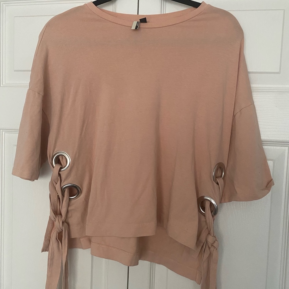 TOP SHOP SHORT SLEEVE TIE UP